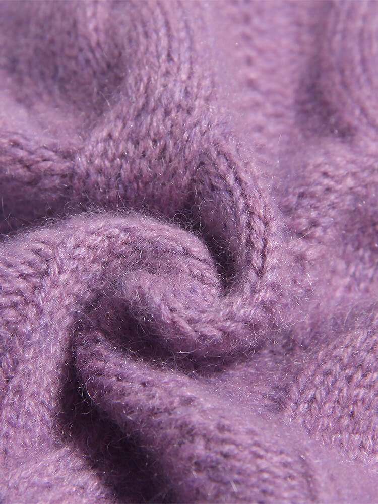 Classic Cable Knit Cashmere Crewneck Sweater for Boys and Girls